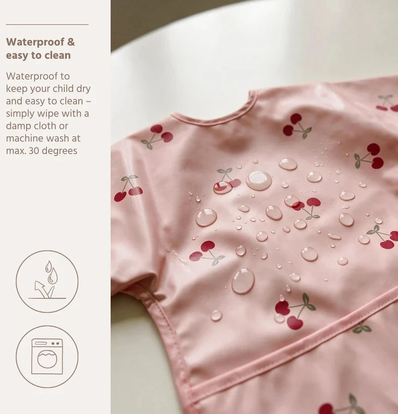 Meyco Baby neperšlampamas seilinukas su rankovėmis 6–24 mėn., Cherry Soft Rose