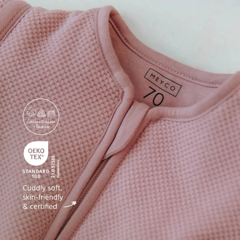 Meyco Baby Studio Classic pašiltintas miegmaišis su nusegamomis rankovėmis, 2.5 TOG, Violetinė Rožinė