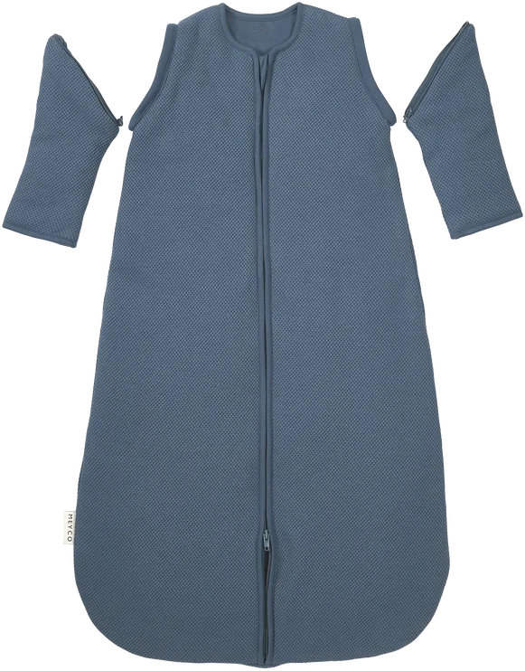 Meyco Baby Studio Classic pašiltintas miegmaišis su nusegamomis rankovėmis, 2.5 TOG, Indigo