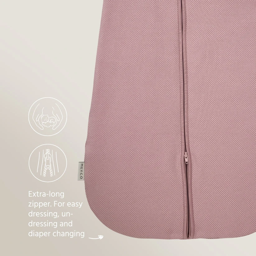 Meyco Baby Studio Classic pašiltintas miegmaišis su nusegamomis rankovėmis, 2.5 TOG, Violetinė Rožinė