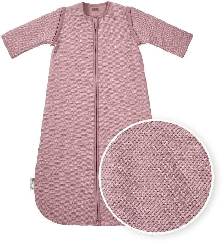 Meyco Baby Studio Classic pašiltintas miegmaišis su nusegamomis rankovėmis, 2.5 TOG, Violetinė Rožinė