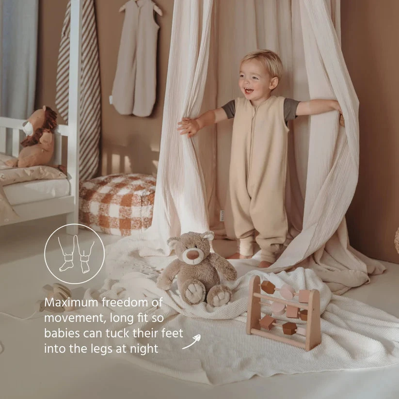 Meyco Baby Studio kūdikio miegmaišis su kojytėmis Classic Sand, TOG 1.0
