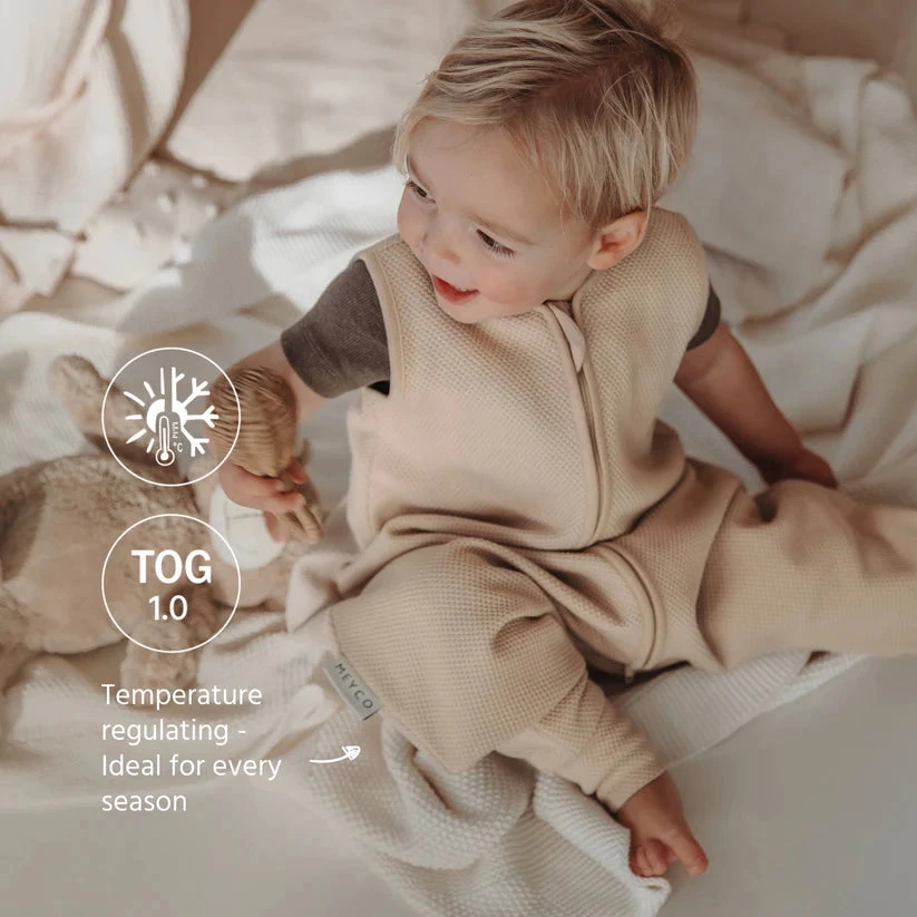 Meyco Baby Studio kūdikio miegmaišis su kojytėmis Classic Sand, TOG 1.0
