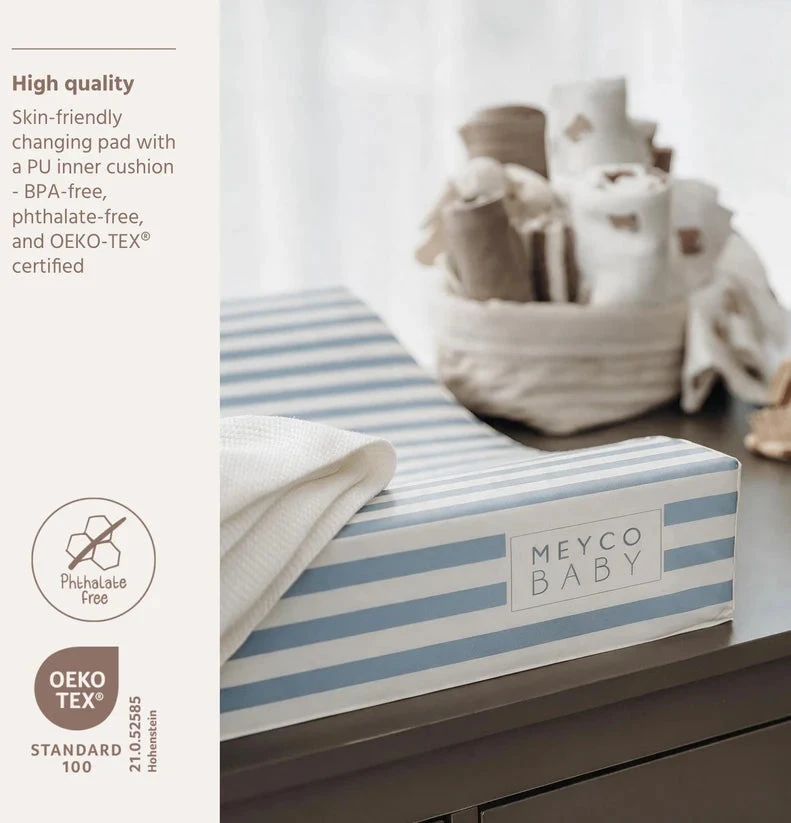 Meyco Baby vystymo lenta Fat Stripe Jeans Mėlyna, 50 × 70 cm