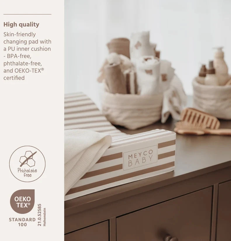 Meyco Baby vystymo lenta Fat Stripe Taupe, 50 × 70 cm