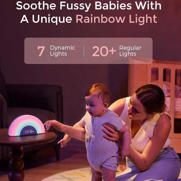 MOMCOZY BALTOJO TRIUKŠMO APARATAS ŽADINTUVAS DREAMSYNC™ SU VAIVORYKŠTĖS ŠVIESA, Pilkas