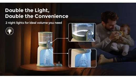 MOMCOZY DUAL LIGHTS VANDENS ŠILDYTUVAS NAKTINIAMS MAITINIMAMS