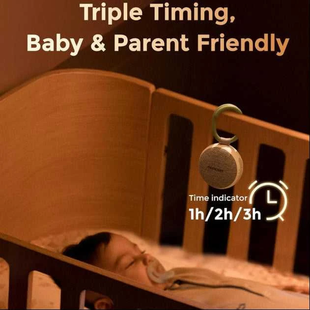 MOMCOZY MOBILUS BALTOJO TRIUKŠMO APARATAS SU NAKTINE ŠVIESA