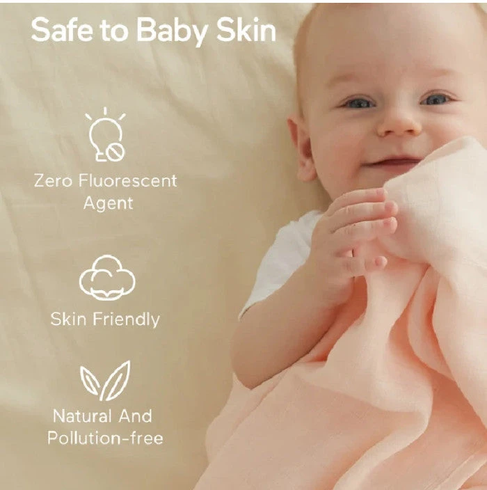 Rankšluostis Momcozy SJ003 Muslino vystyklai 4 vnt. 47 × 47 coliai