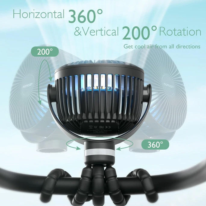 MOMCOZY NEŠIOJAMAS VEŽIMĖLIO VENTILIATORIUS, ROŽINIS