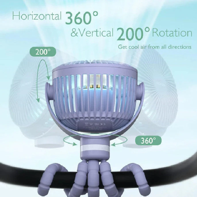 MOMCOZY NEŠIOJAMAS VEŽIMĖLIO VENTILIATORIUS, VIOLETINIS