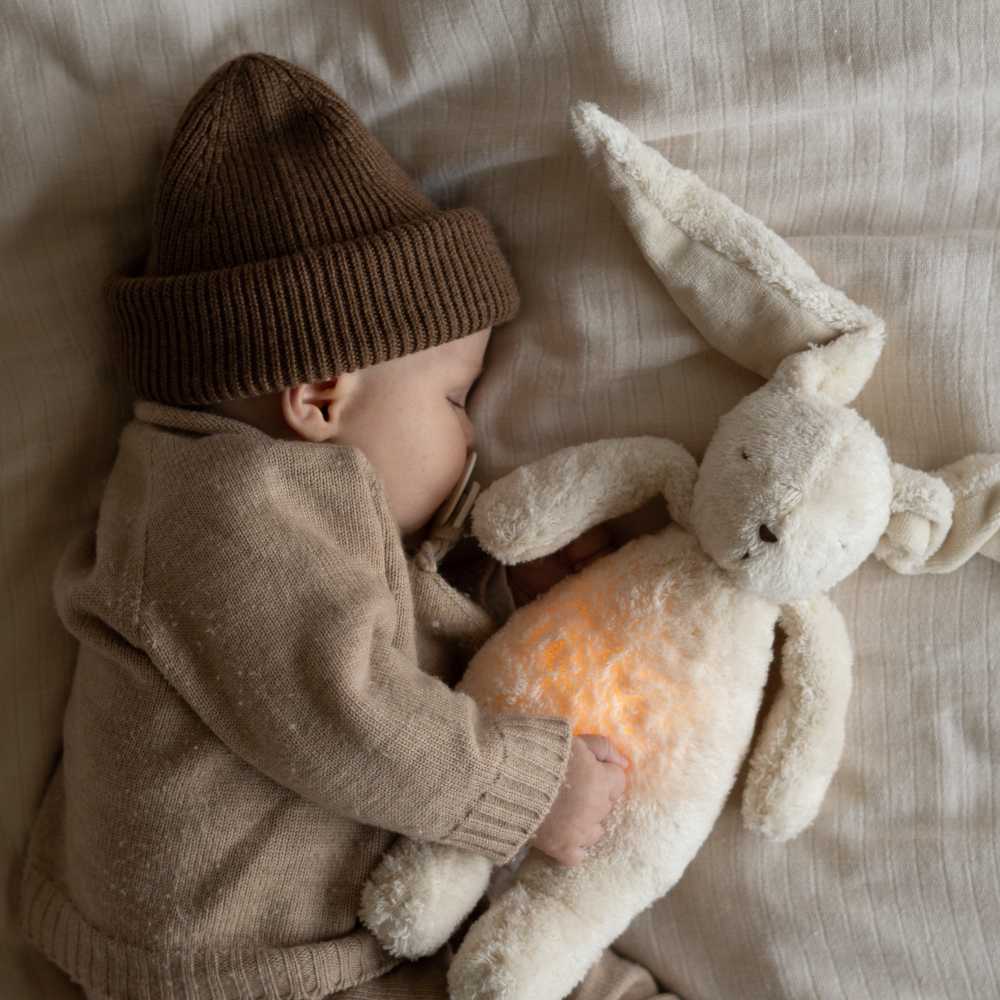 Moonie 2.0 migdukas Organic Humming Bunny - Rose su garso įrašymo funkcija