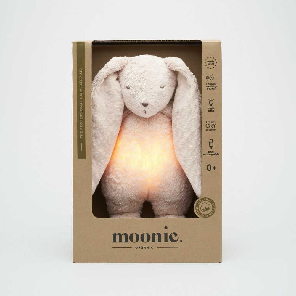 Moonie 2.0 migdukas Organic Humming Bunny - Rose su garso įrašymo funkcija