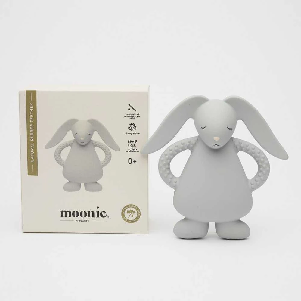 Moonie natūralaus kaučiuko kramtukas Bunny - Sidabrinis
