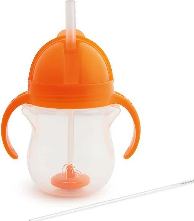 Munchkin gertuvė su šiaudeliu Click Lock Tip & Sip Straw Cup 207ml (daug spalvų)