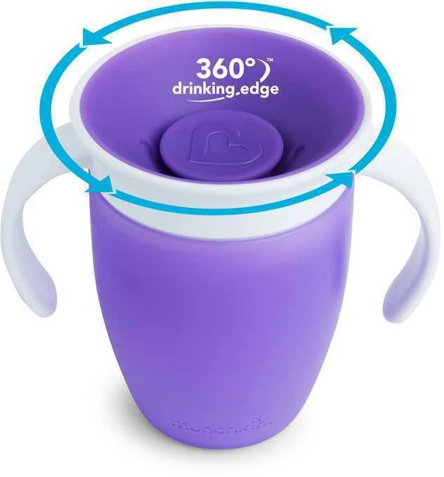 Munchkin Miracle 360 mokymosi puodelis neišsiliejanti gertuvė (daug spalvų)