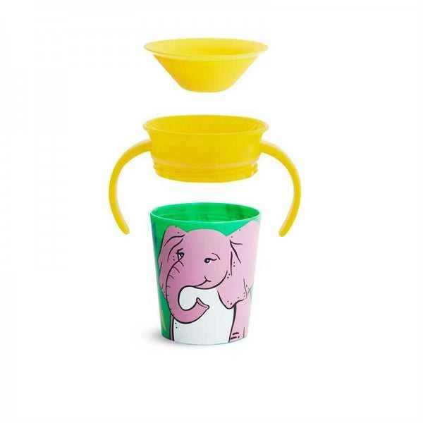 MUNCHKIN mokomasis puodelis, dramblys, Miracle 360 Wildlove, 6mėn+, 266 ml, 05193202