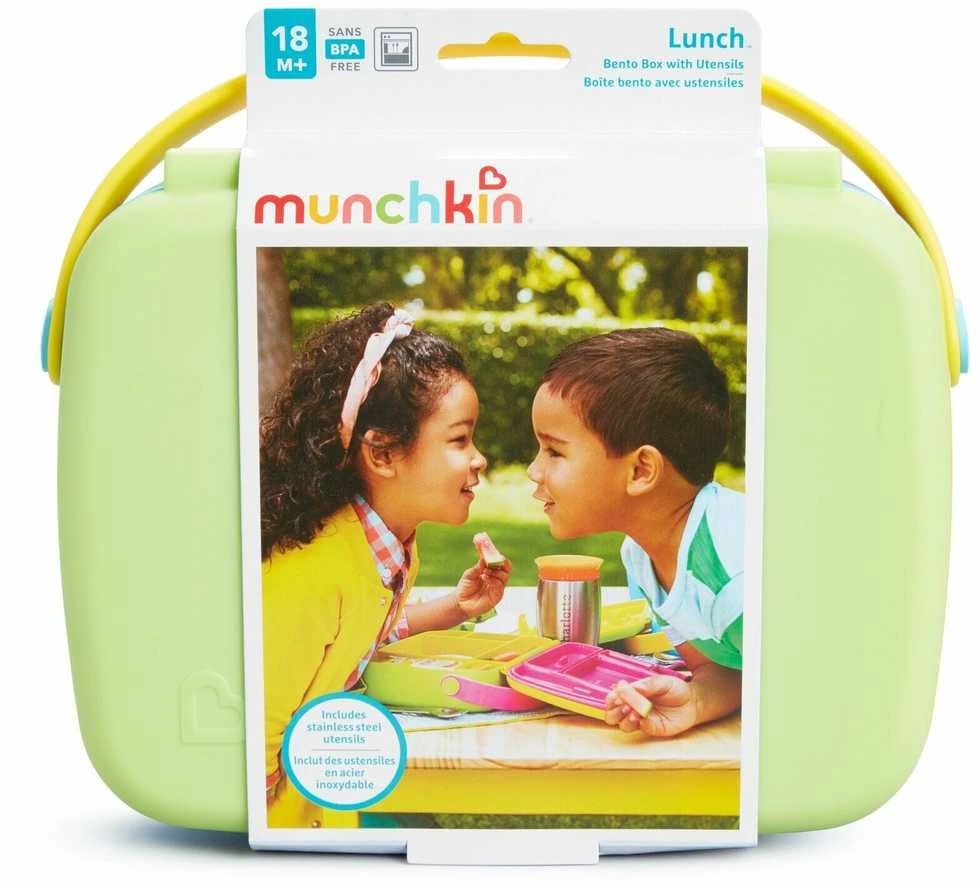 Munchkin priešpiečių dėžutė su skyriais Bento Box (žalia)