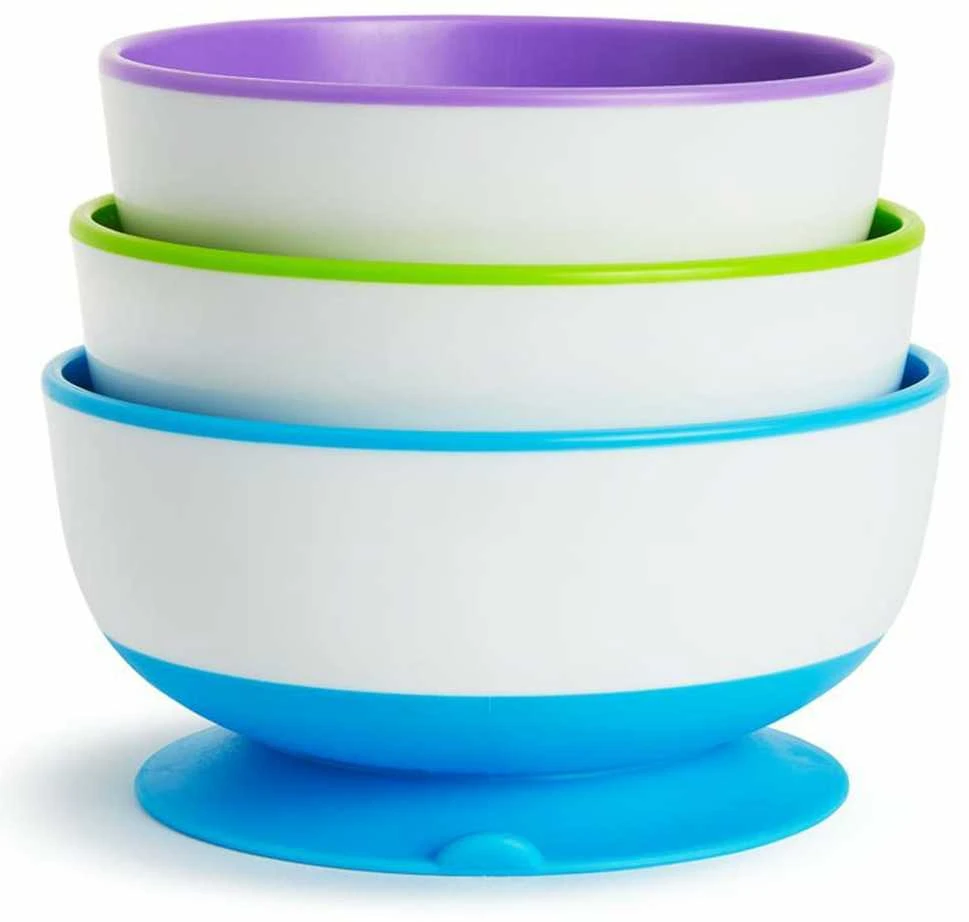 MUNCHKIN prilimpančių dubenėlių rinkinys STAY PUT SUCTION, 3 vnt.