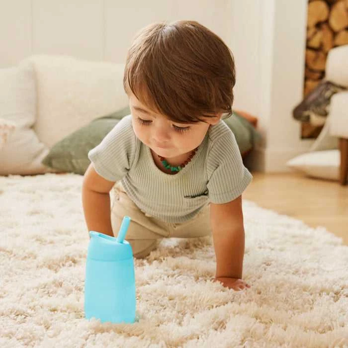 MUNCHKIN gertuvė su šiaudeliu SIMPLE CLEAN, mėlyna, 296 ml