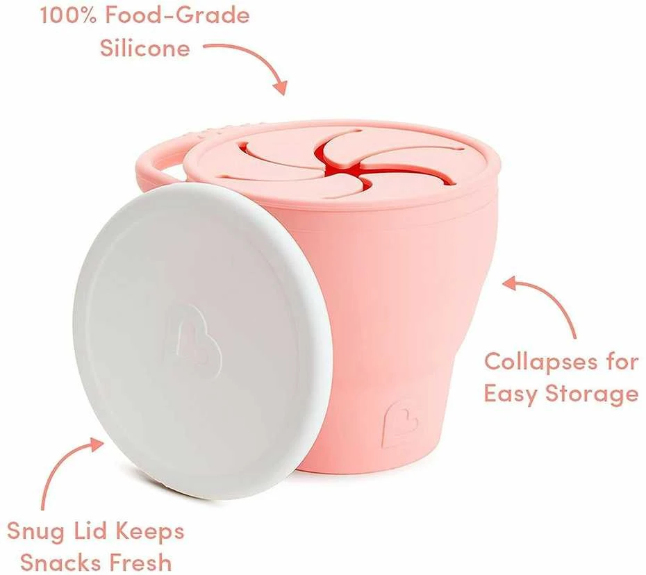 Munchkin užkandžių indelis Silicone Snack Catcher (coral)