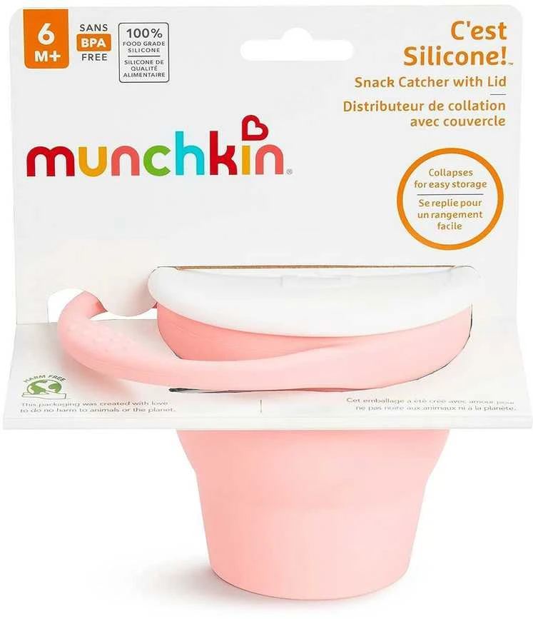 Munchkin užkandžių indelis Silicone Snack Catcher (coral)
