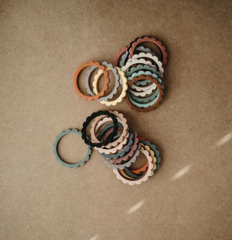 MUSHIE silikoninis kramtukas BRACELET, Rose/Blush/Shifting Sand, 3 vnt.