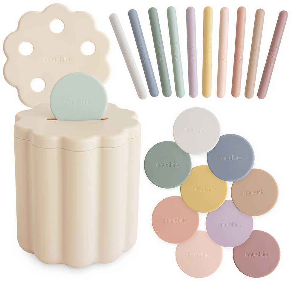 Mushie lavinamasis rūšiavimo žaislas Coin & Tube Sorting Set