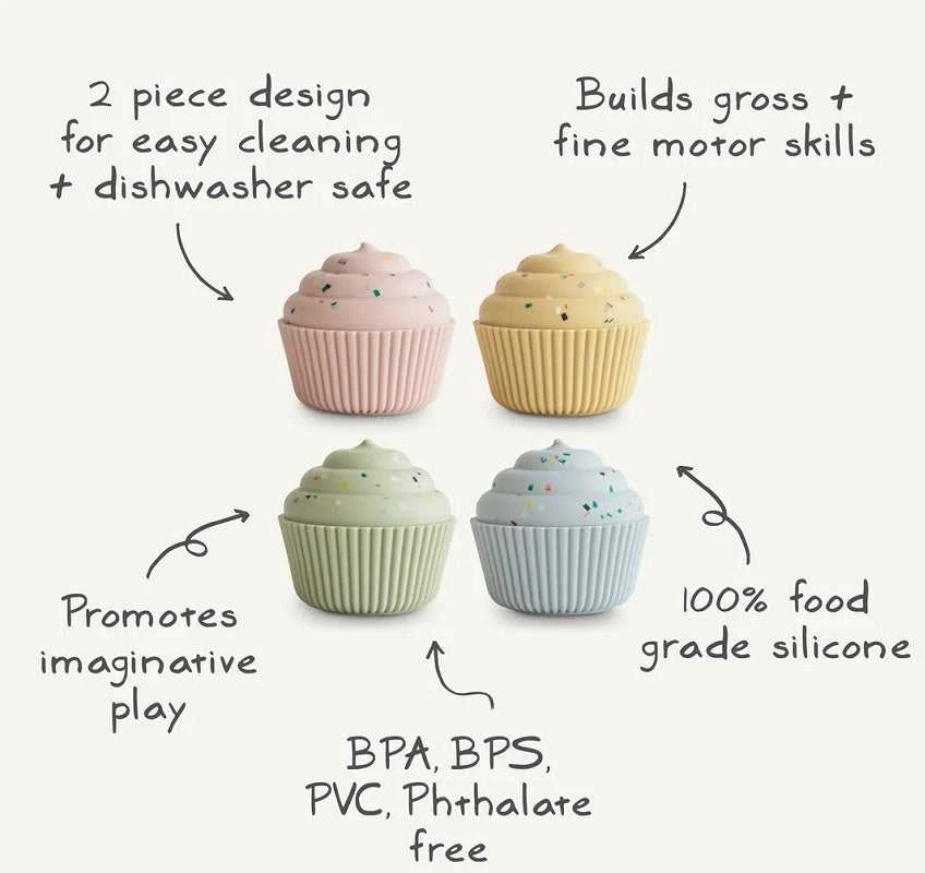 Mushie lavinamasis žaislas Keksiukai Mix and Match Cupcake