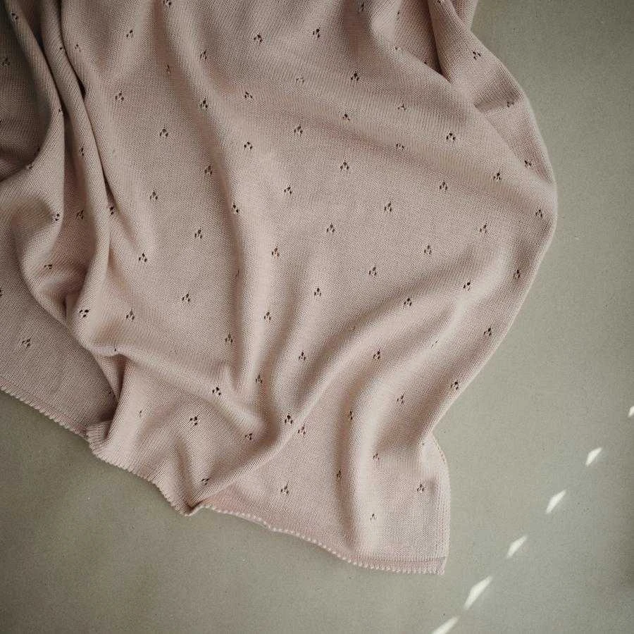 Mushie megztas pledas Pointelle – Blush