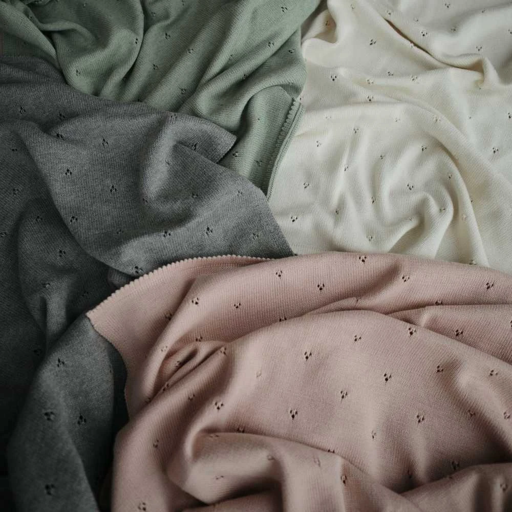 Mushie megztas pledas Pointelle – Ivory