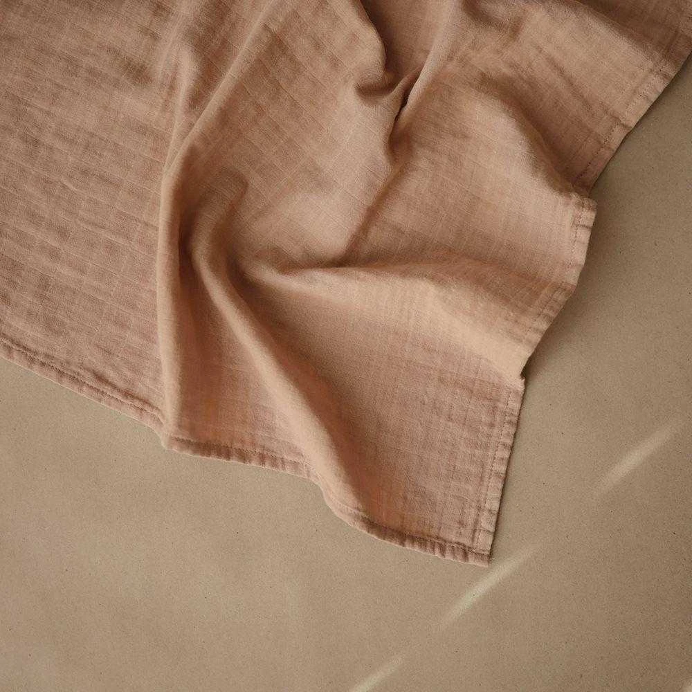 Mushie muslino vystyklai iš organinės medvilnės Blush (3 vnt.)