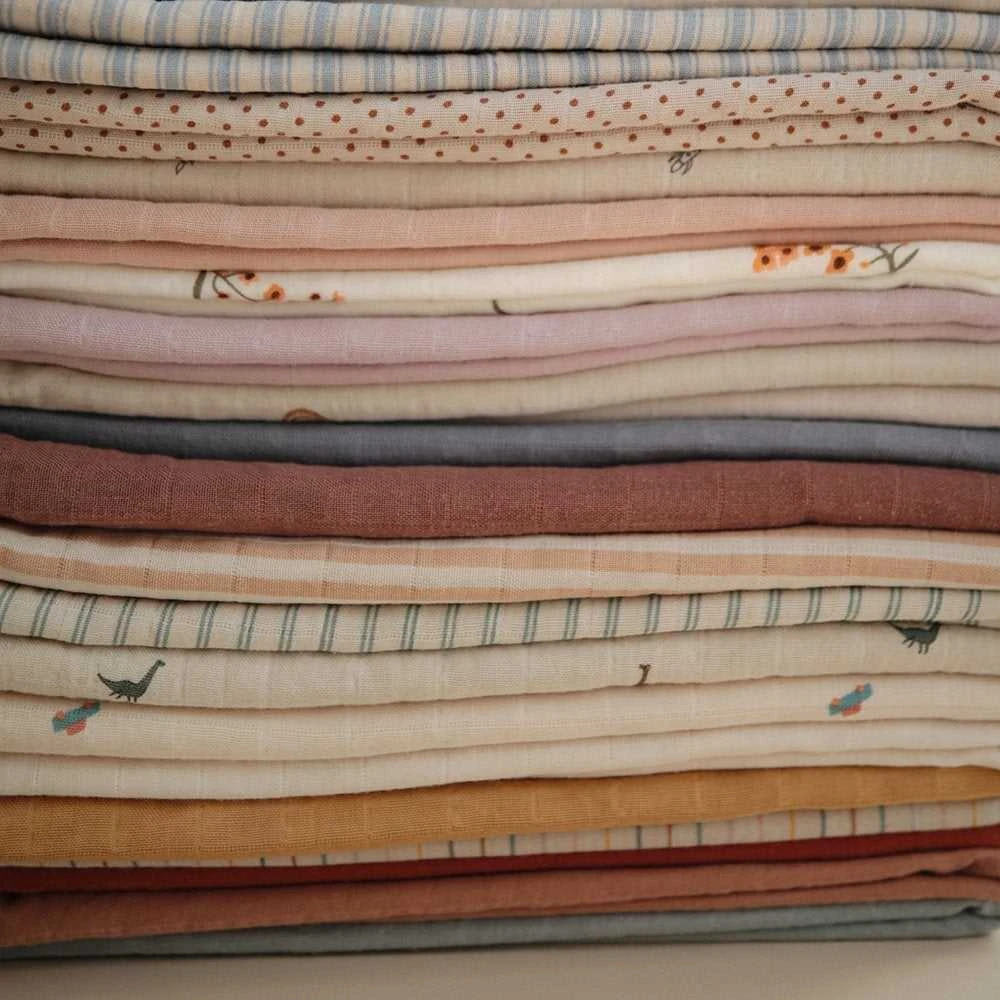 Mushie muslino vystyklas iš organinės medvilnės Caramel Polka Dots