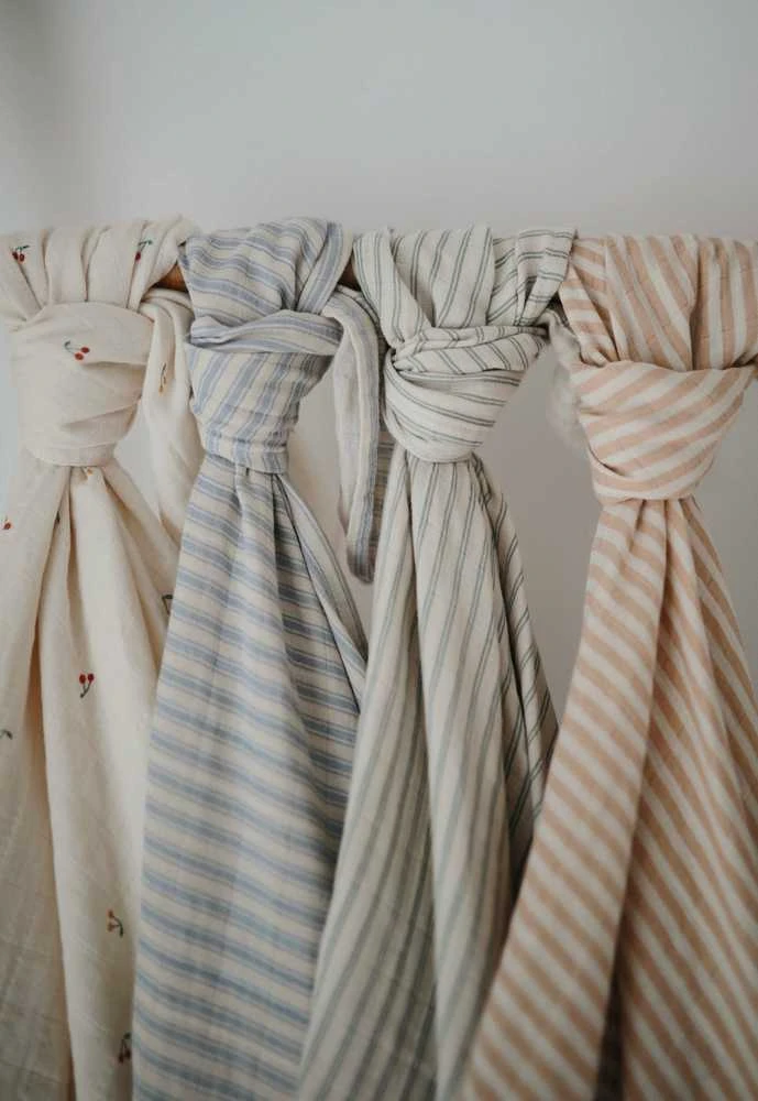 Mushie muslino vystyklas iš organinės medvilnės Caramel Polka Dots