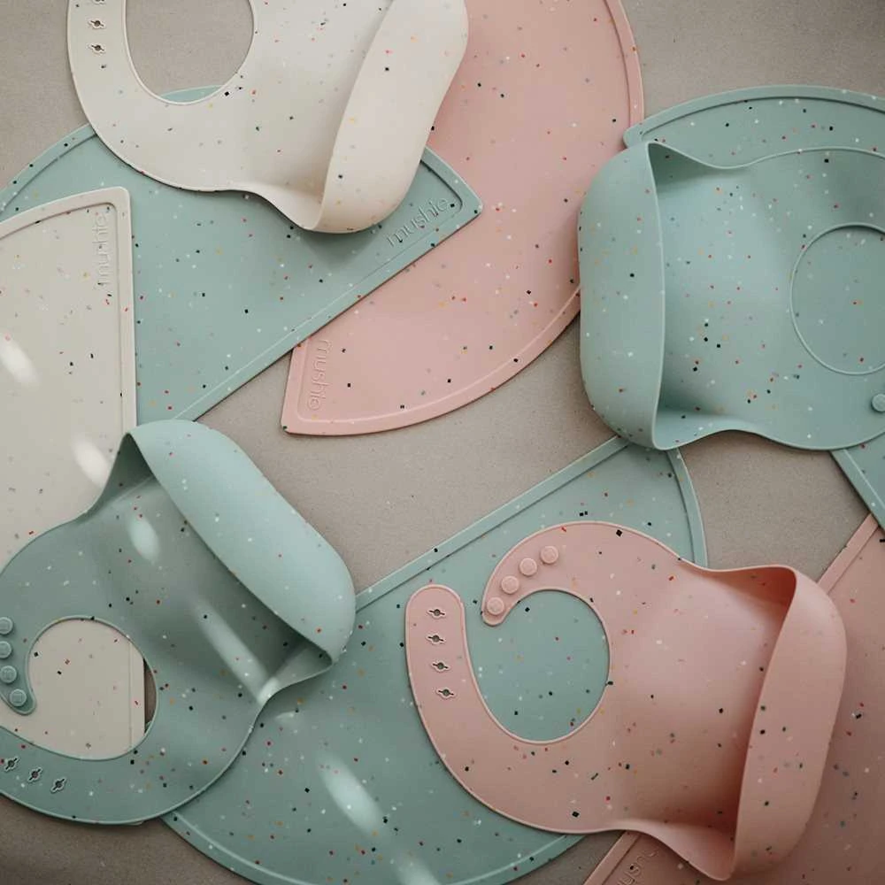 Mushie silikoninis seilinukas Rožinė Confetti