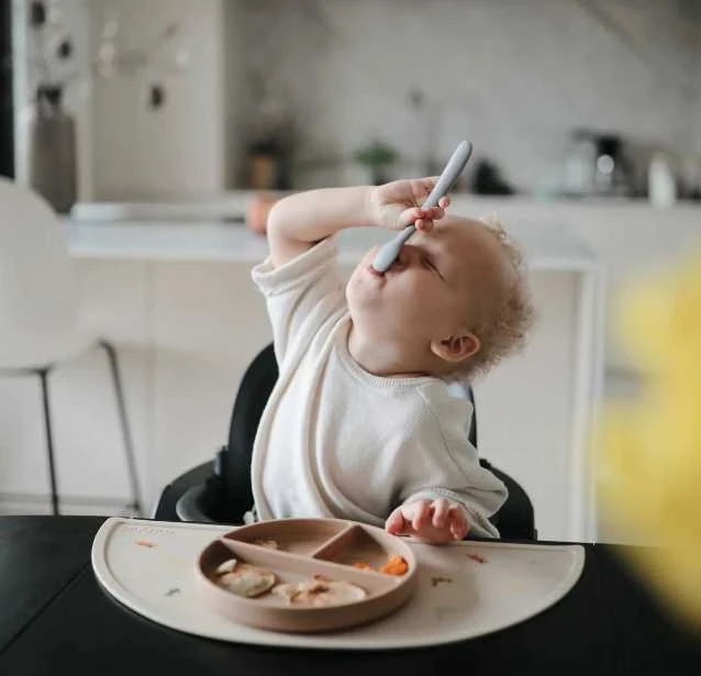 Mushie valgymo įrankių rinkinys vaikams Mustard