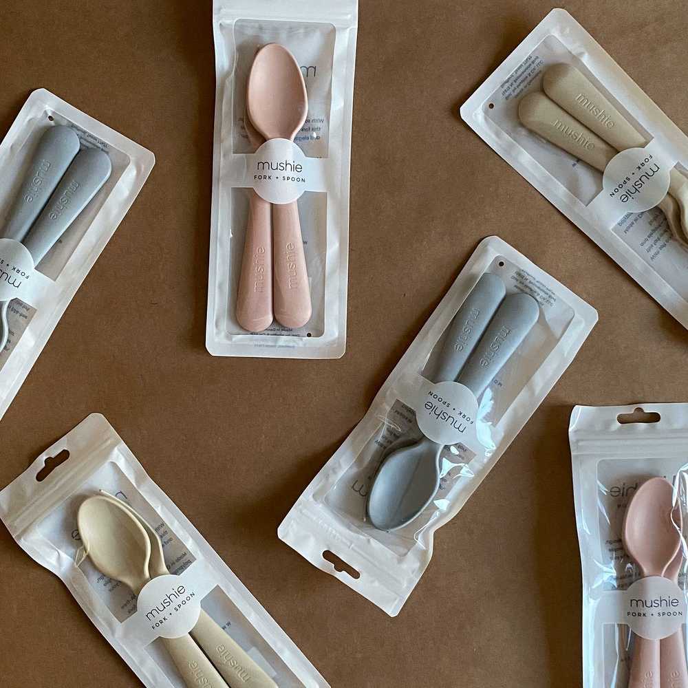 Mushie valgymo įrankių rinkinys vaikams Cloud
