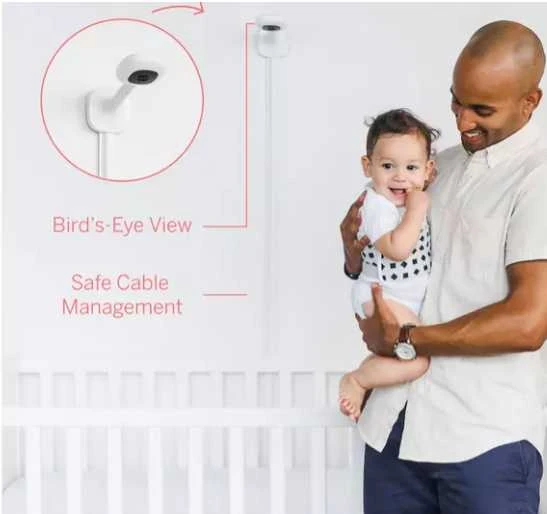 Nanit Pro Complete Monitorius System with Breathing Motion mobilioji auklė su universaliu stovu ir sienos laikikliu bei pilnas kvėpavimo monitorius