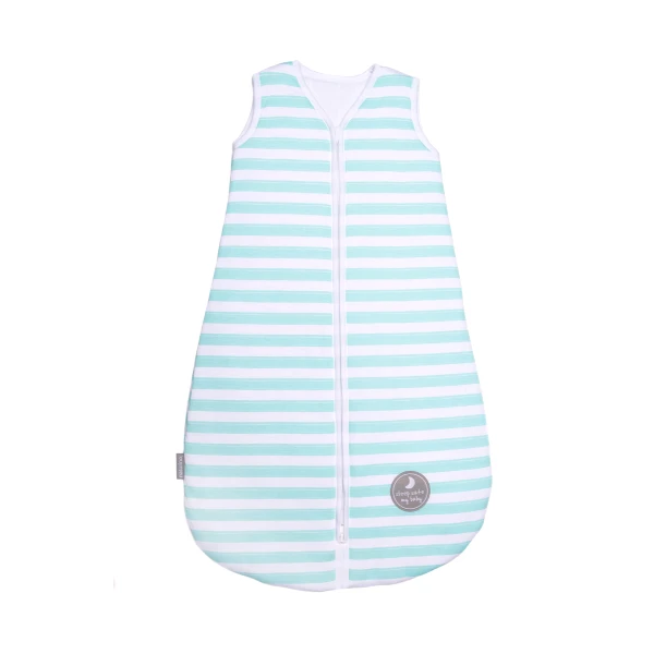Natulino BabyComfort dvisluoksnis kūdikio miegmaišis (mint strypes / baltas spalva)