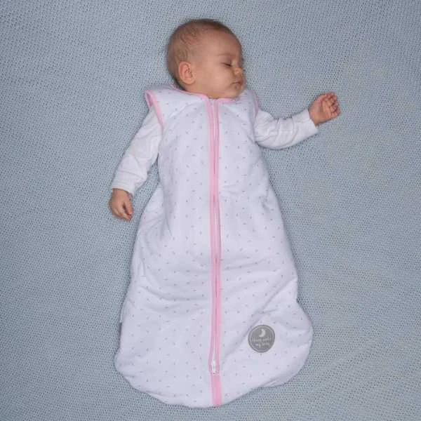 Natulino BabyComfort dvisluoksnis kūdikių miegmaišis (natural baltas little pilkas leaves / pink spalva)