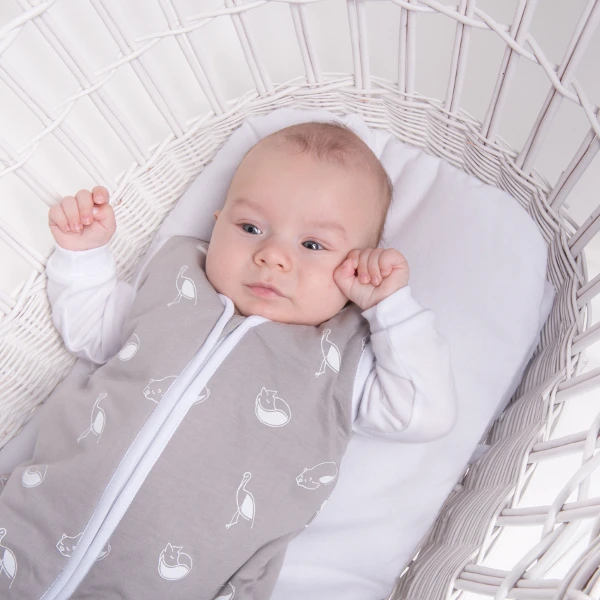 Natulino BabyComfort dvisluoksnis kūdikių miegmaišis (animals pilkas / baltas spalva)