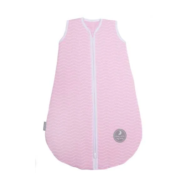 Natulino CosyNites trisluoksnis kūdikio miegmaišis (natural pink baltas waves / baltas spalva)