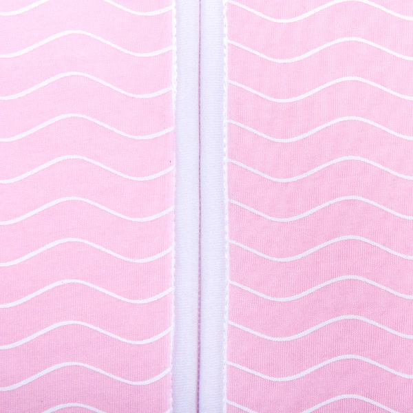 Natulino CosyNites trisluoksnis kūdikio miegmaišis (natural pink baltas waves / baltas spalva)