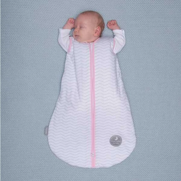 Natulino CosyNites trisluoksnis kūdikių miegmaišis (natural baltas pilkas waves / pink spalva)