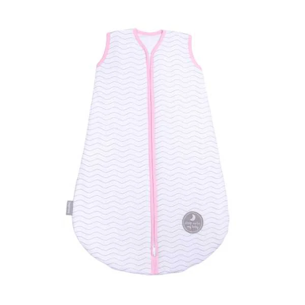 Natulino CosyNites trisluoksnis kūdikių miegmaišis (natural baltas pilkas waves / pink spalva)