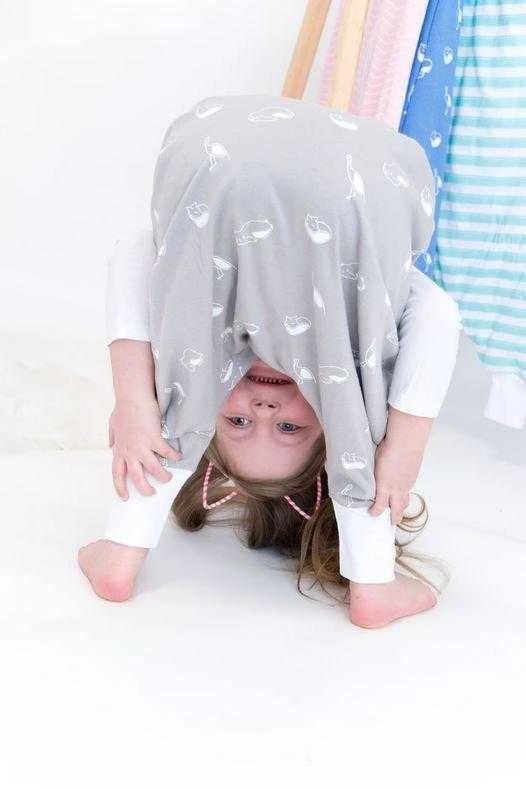Natulino LITTLE WALKERS dvisluoksnis kūdikio miegmaišis Baltas Pilkas Waves & Mint