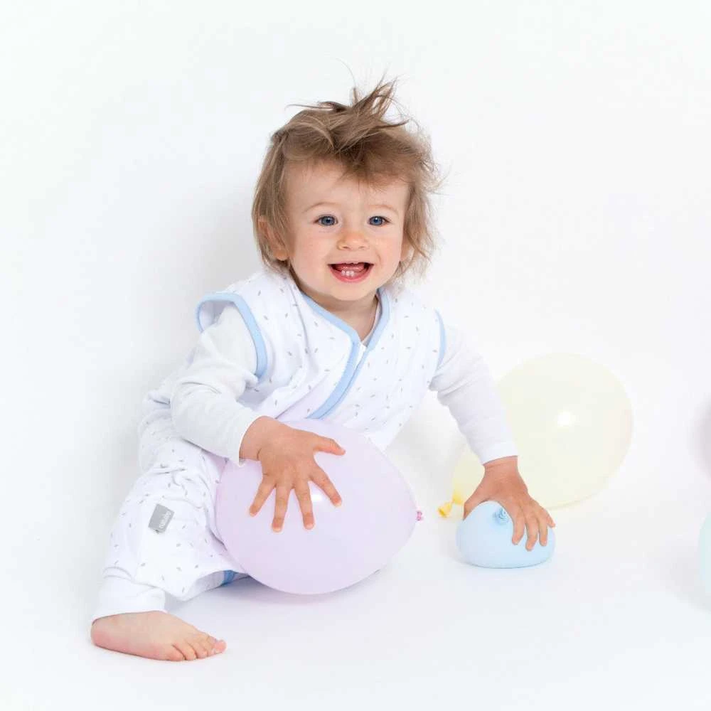 Natulino LITTLE WALKERS dvisluoksnis kūdikio miegmaišis Baltas Pilkas Waves & Mint