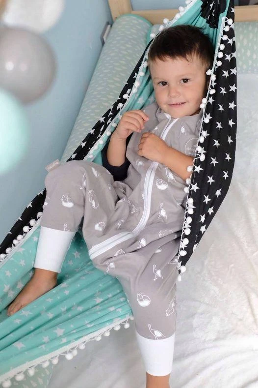 Natulino LITTLE WALKERS dvisluoksnis kūdikio miegmaišis Baltas Pilkas Waves & Mint