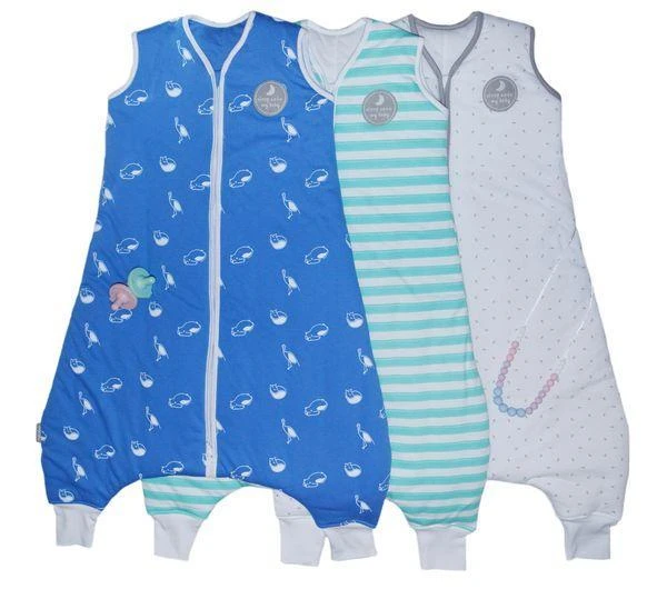 Natulino LITTLE WALKERS dvisluoksnis kūdikio miegmaišis Baltas Pilkas Waves & Mint