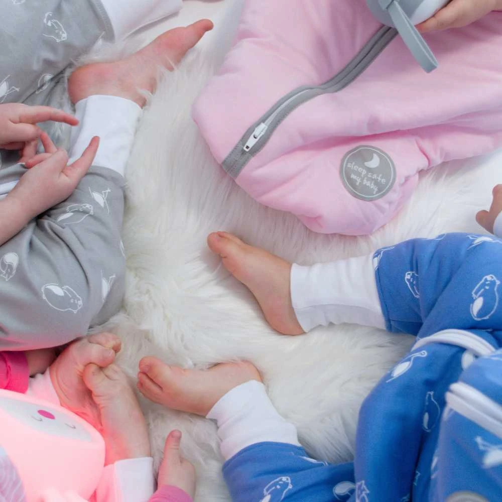 Natulino LITTLE WALKERS dvisluoksnis kūdikio miegmaišis Natural Baltas Pilkas Little Leaves / pink